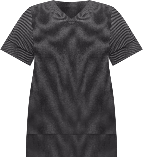 Plus Size V-Neck Loose Fit Short Sleeve Pocket T Shirt Dress