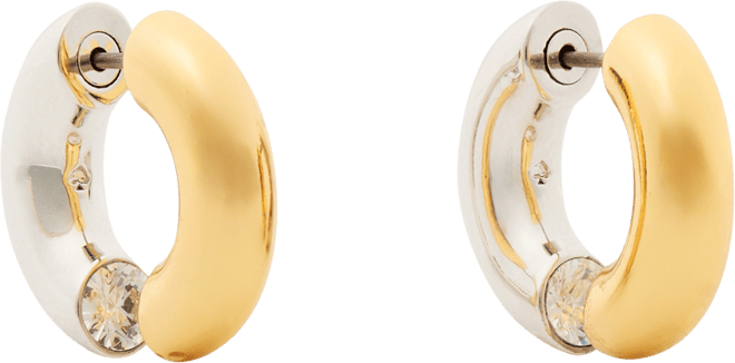 Small Crystal Hoop Earrings, 0.65"