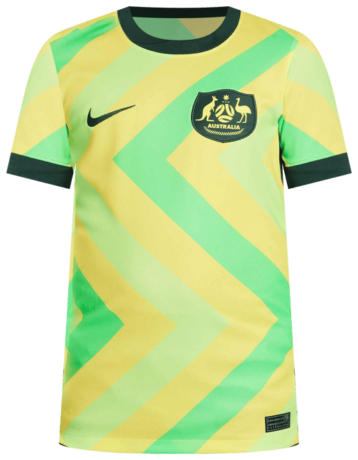 Australia 2025/26 Stadium Home Older Kids' Nike Dri-FIT Football Replica Shirt