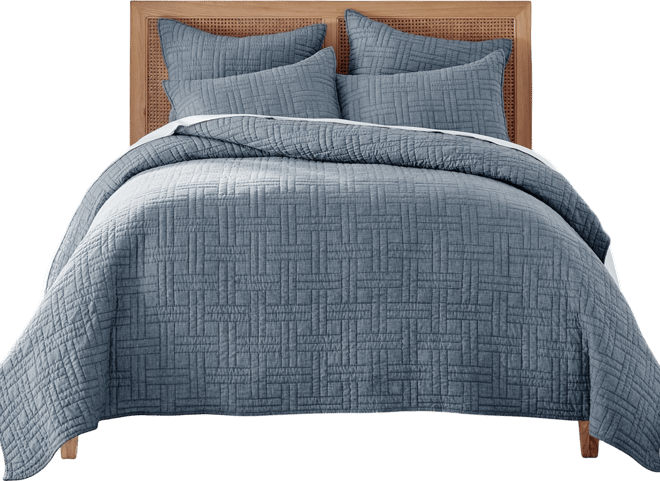 Melange Stitch Stitching 3-Pc. Quilt Set, Full/Queen