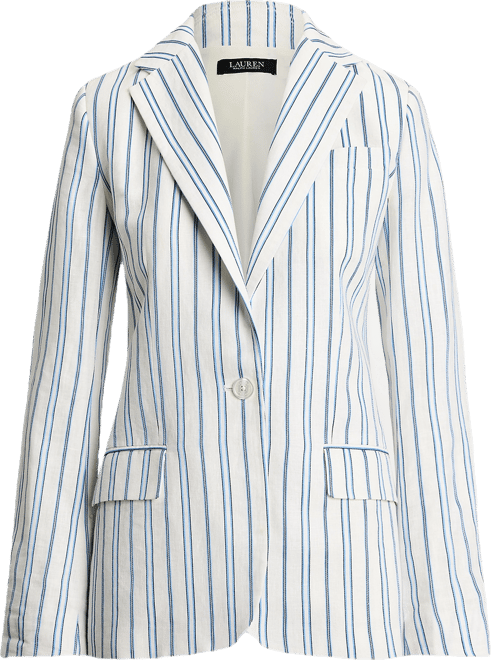 Ralph Lauren★Striped Linen-Blend Blazer Lauren Ralph Lauren Women's Striped Linen-Blend Blazer - Macy's