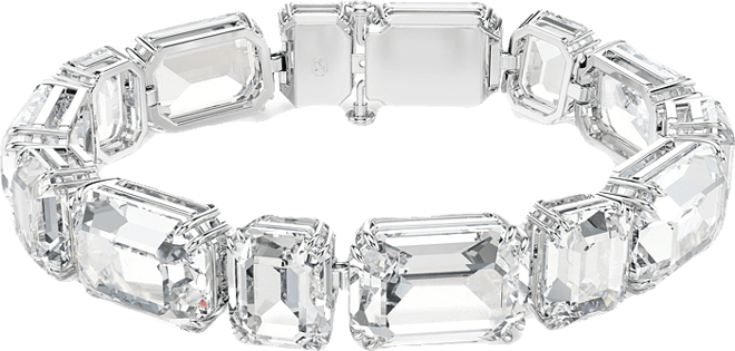 Millenia Octagon Cut White Rhodium Plated Tennis Bracelet