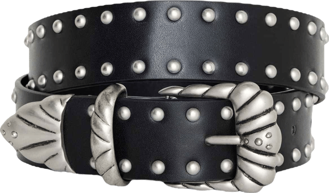 Women's Wide Studded Faux-Leather Western Belt
