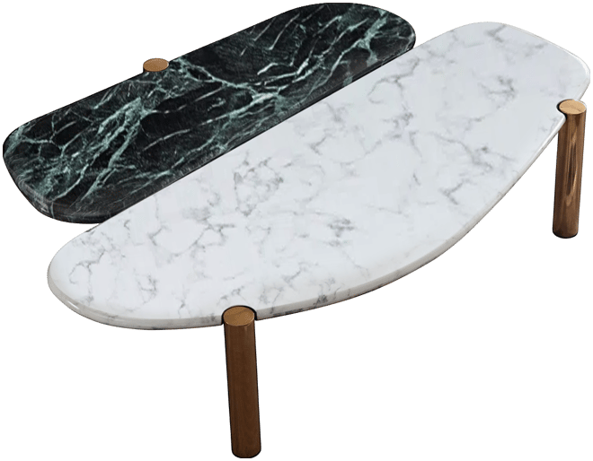 Streamdale Faux Marble Coffee Tables Accent Tea Tables with Gold Metal Foot for Living Room Home Office