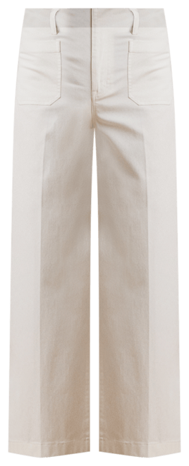 Petite Stretch Chino Wide-Leg Cropped Pants