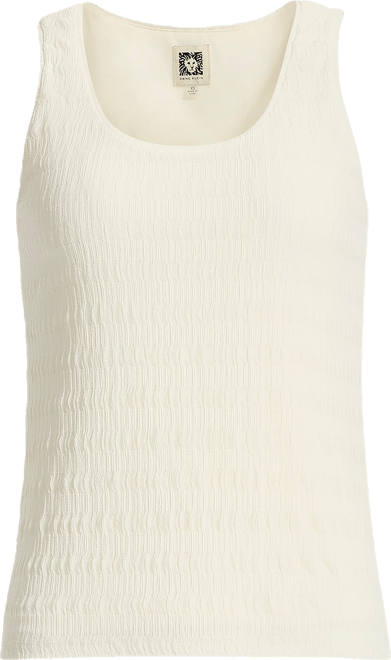Double V-Neck Knit Scoop Tank