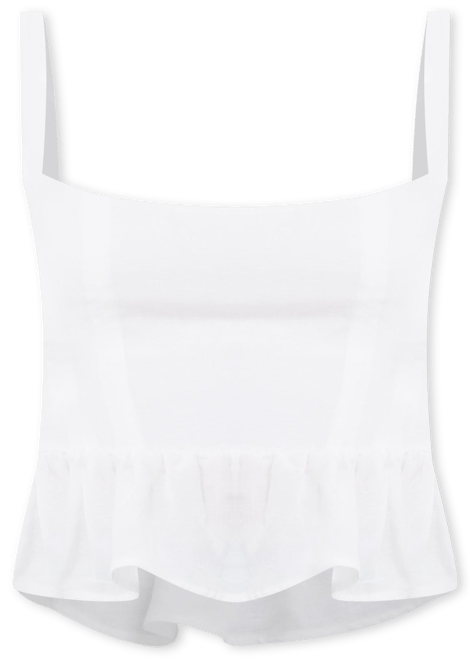 Star White Jour Peplum Top