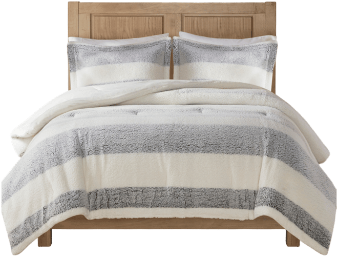 Hollis Sherpa 3-Piece Comforter Set, King/California King