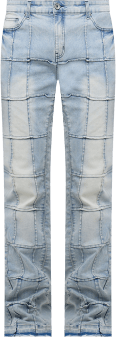 Men's Box Panel Fashion Stacked Jeans