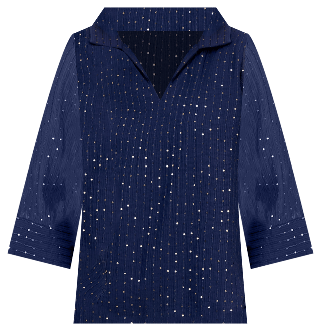 売れ筋商品|||ジェイエムコレクション カットソー トップス レディース Women's Spread-Collar Crinkle Sequin Top, Exclusively at Macy's Stonewall JM Collection Women's Crinkle Sequin Collared Top