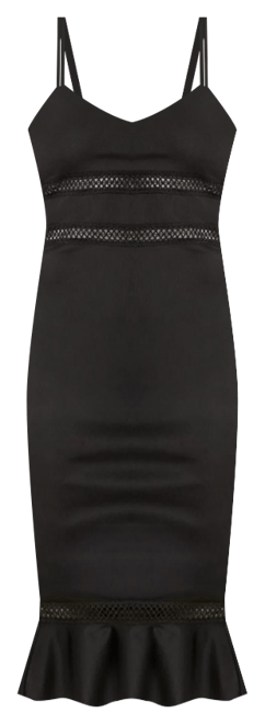 Women's Lace Trim Flounce Midi Dress