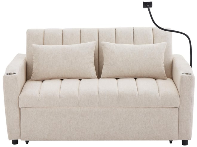 Streamdale Convertible Sofa Bed Loveseat with Usb Ports, Storage, and Phone Holder