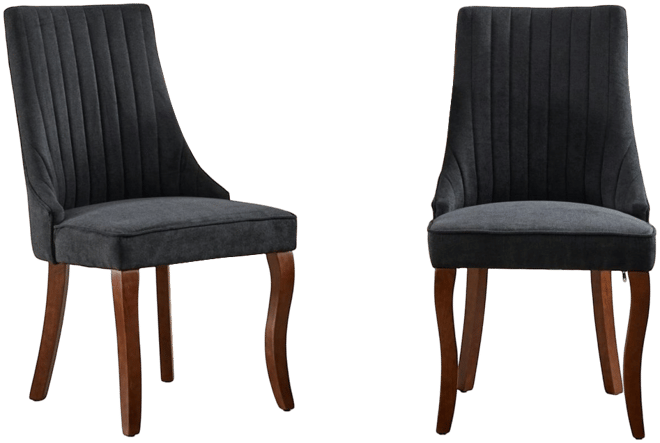 Streamdale Rayon Linen Dining Chairs, Set of 2 (Black
