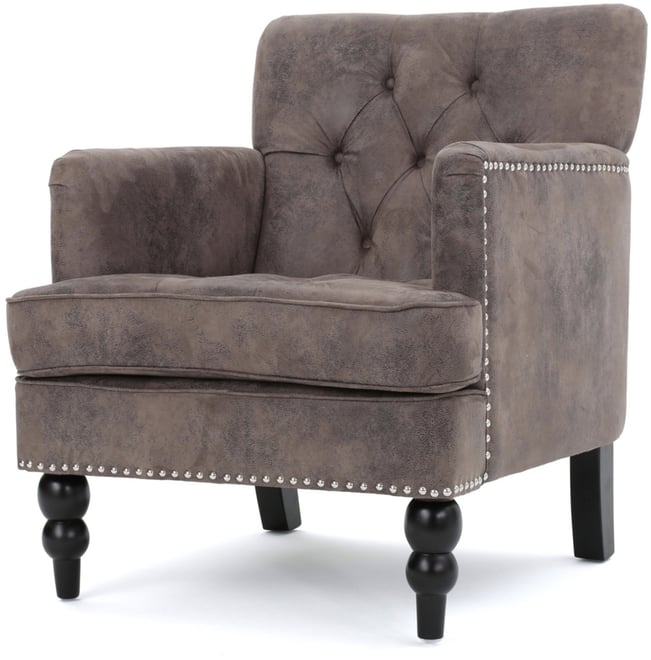Streamdale Microfiber Club Chair with Nailhead Accents