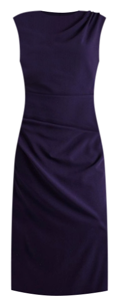 Textured Gathered Dress in Navy
