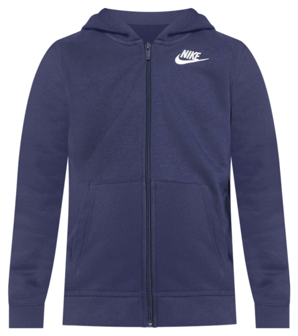 Nike Sportswear Club Sudadera con gorro de cierre completo para niños talla grande