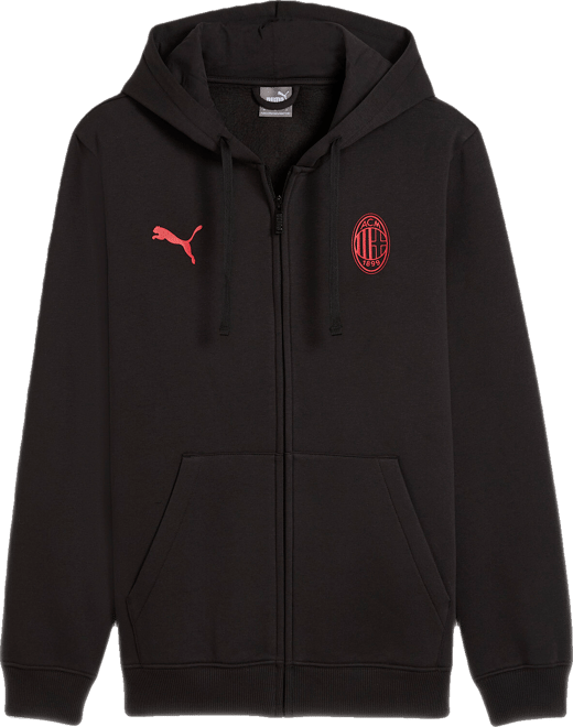 PUMA AC Milan Soccer Essentials Men's Fleece Zip-Up Soccer Hoodie