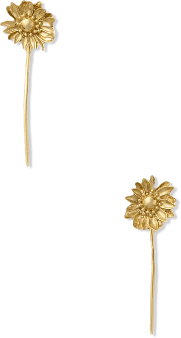 Gold Team Spirit Daisy Stem Studs