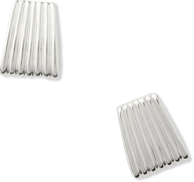 Silver Ribbed Earrings