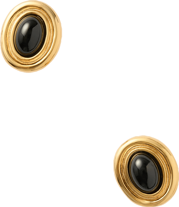 Gold and Black Prize Earrings