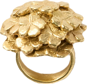 Gold Team Spirit Flower Ball Ring