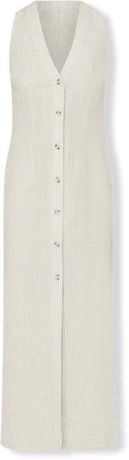 knee length dresses for ladies Onia Women's Air Linen Button Down Maxi Dress - Blue - Size Xs