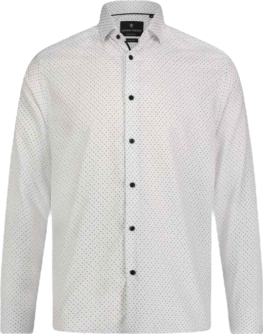 Men's White shirt with Multi blue dot print