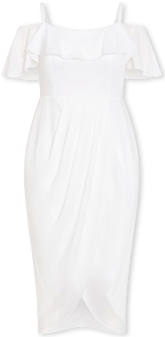 Plus Size Flirtation Drape Midi Dress