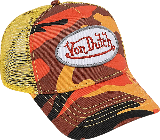 【Von Dutch】 ボンダッチ Camo Trucker ユニセックスキャップ Von Dutch Camo Trucker Hat | PacSun