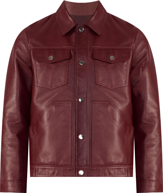 Men's Leather Trucker Jacket, Created For Macy's