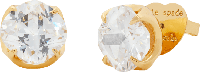 Gold-Tone Cubic Zirconia Flower Stud Earrings