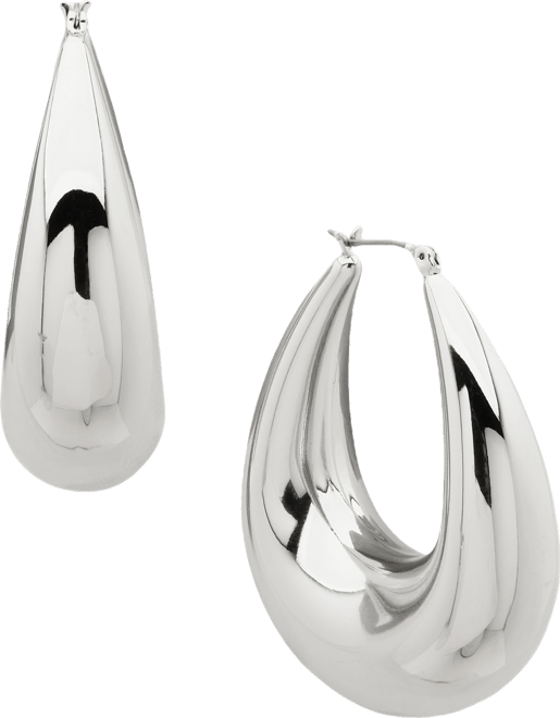 Taper Puffy Large Hoop Earrings, 2.06"