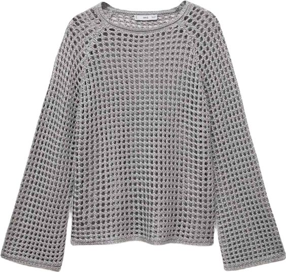 Women's Long Sleeve Crochet Sweater