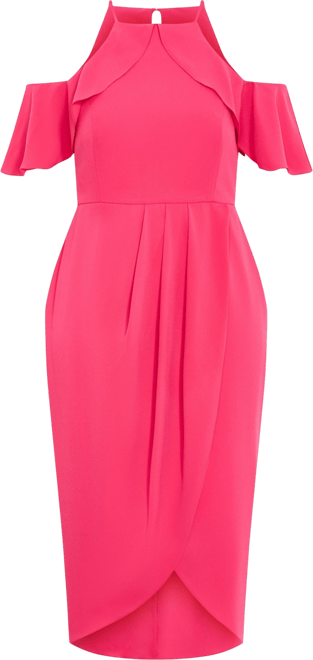 Plus Size Love Siren Ruffle Shoulder Dress