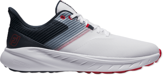 FootJoy FLEX ゴルフシューズ ホワイト/レッド/ネイビー新品未使用 FootJoy Flex Golf Shoes White/Navy 56289 - Carl's Golfland