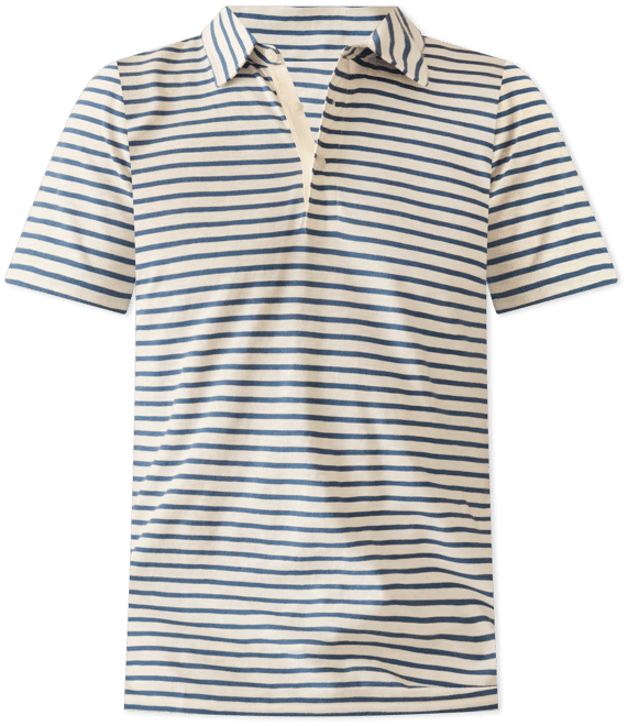 Sunwashed T-Shirt Polo - Ivory Breton Stripe | Faherty Brand