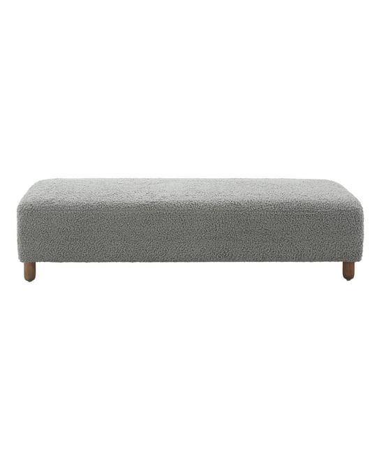 Rectangular Upholstered Ottoman Bench with Foam Cushion and Wood Legs for Living Room or Bedroom Seating Modern Accent Furniture-The Pop Home