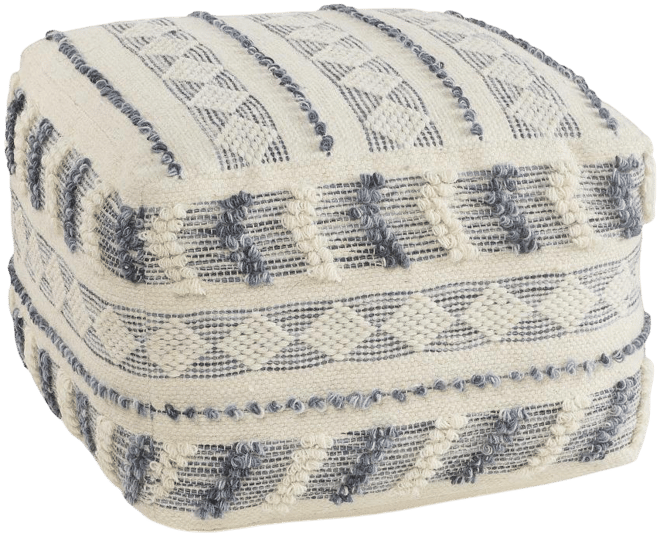 Wool Ottoman for Living Room Footrest and Cozy Home Decor