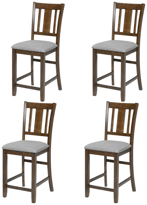 Streamdale Counter Height Dining Chairs (4) with Walnut Padded Seat