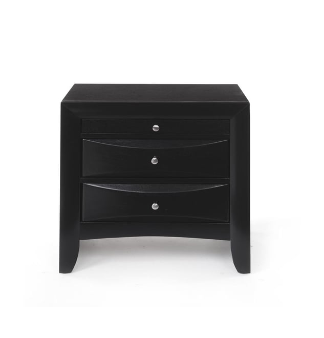 Three Drawer Solid Wood Nightstand – Functional and Elegant Bedroom Storage Solution