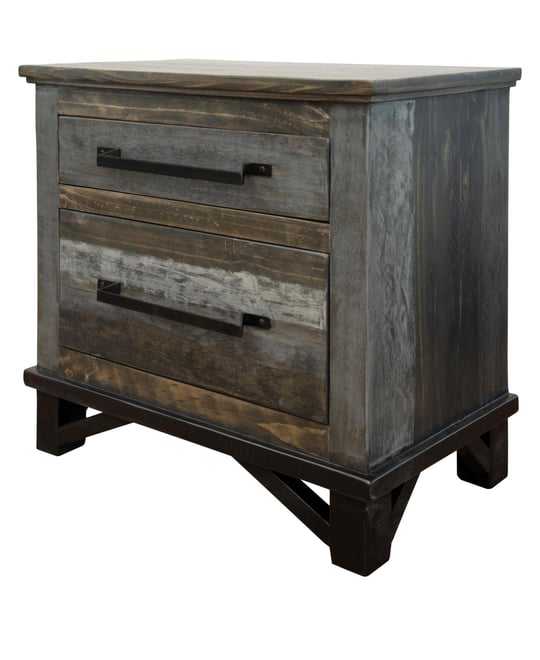 27" Brown Two Drawer Nightstand