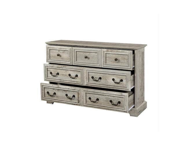 Farmhouse 7 Drawers Dresser Bathroom Cabinet for Rustic Chest of Drawers with Natural Texture Vintage Design Storage Organizer