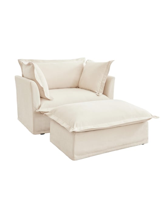 Streamdale Upholstered Armchair with Ottoman & Pillows (Set of 2)