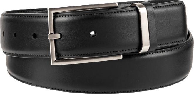 Men's Burnished Edge and Metal Loop Dress Belt, Created for Macy's
