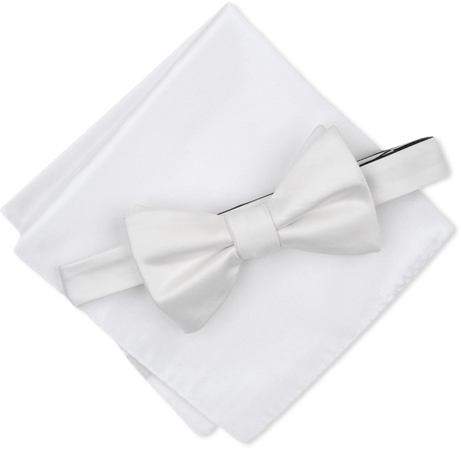 Men's Solid Texture Pocket Square and Bowtie, Created for Macy's