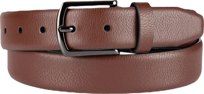 Men's Pebble Grain Feather Edge Dress Belt
