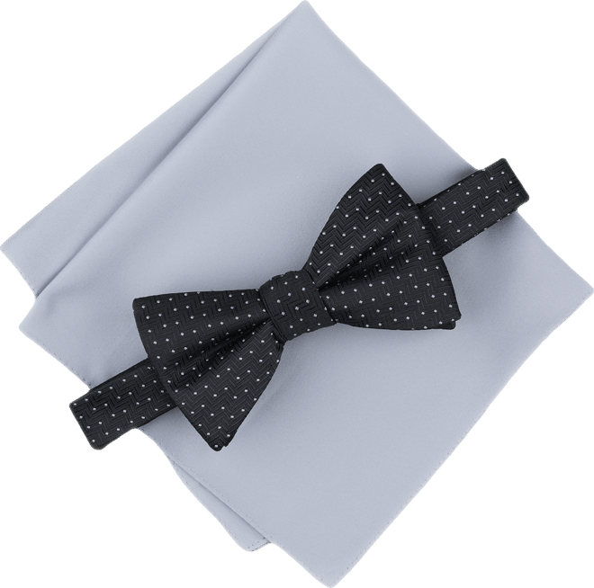 Men's Inari Dot Bow Tie & Solid Pocket Square Set, Exclusively at Macy's