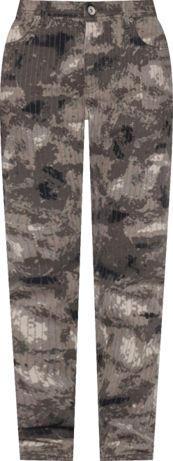 Men's Printed Denim Vertical Stitching Jeans