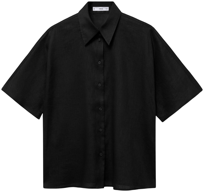 Women's Short Sleeve Linen-Blend Shirt