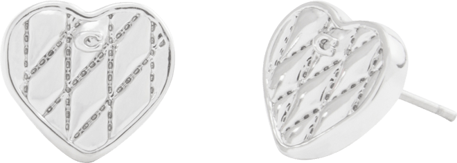 Signature Quilted Heart Bag Stud Earrings